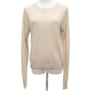 Revolve One Grey Day Linen Blend Crew Neck Sweater In Oatmeal Size Large